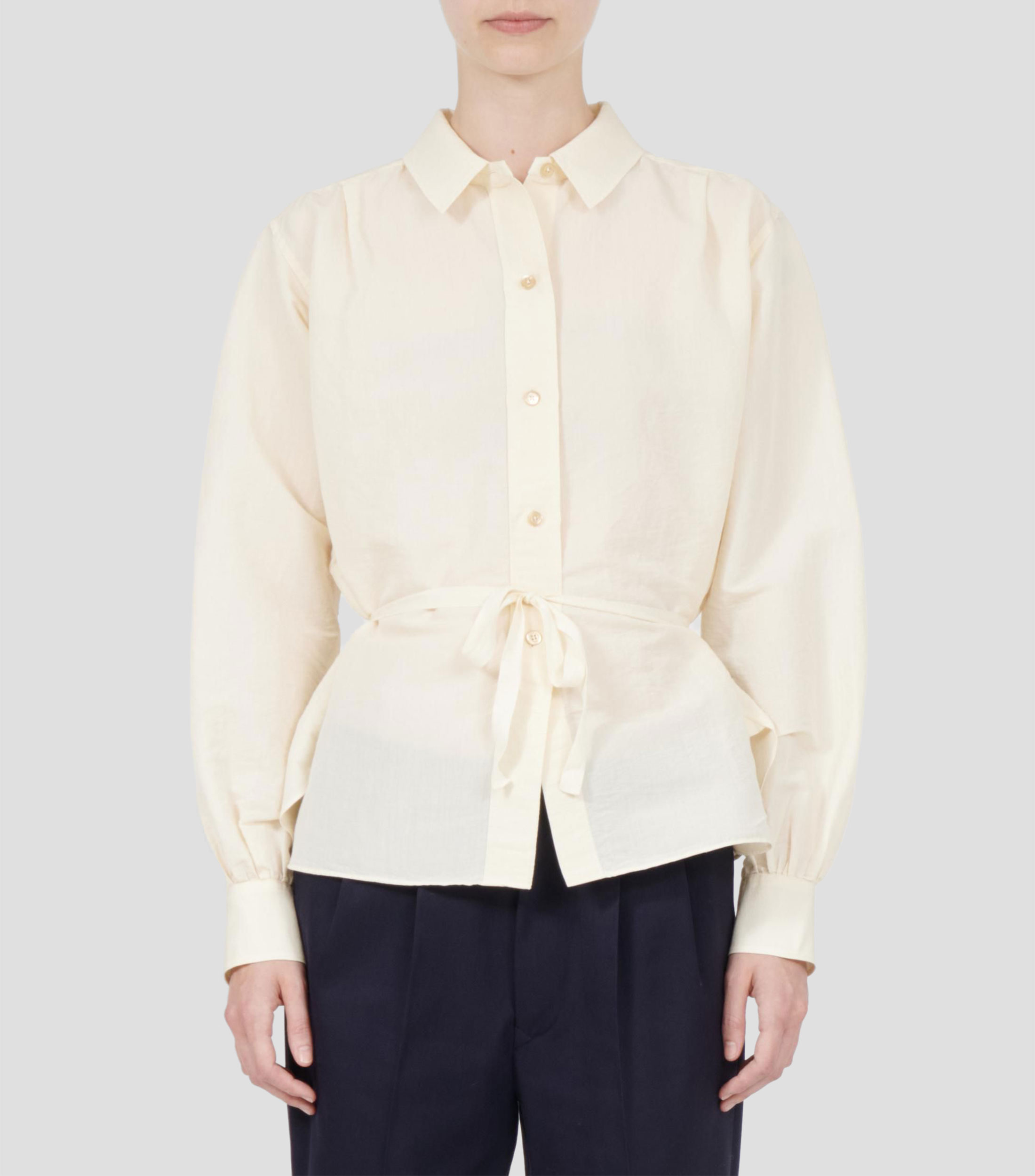 Camisa lisa de manga larga Mujer